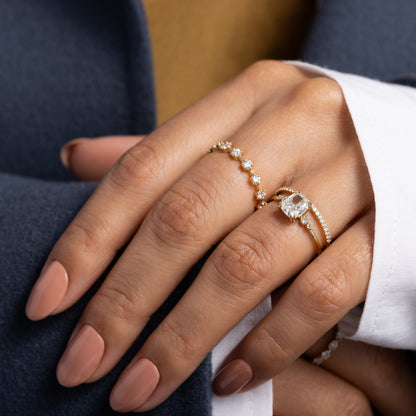 Cluster-Cushion Lab Grown Diamond Engagement Ring
