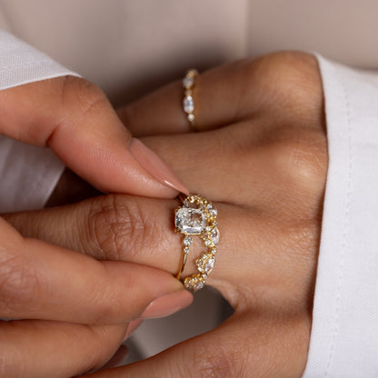 Cluster-Cushion Lab Grown Diamond Engagement Ring