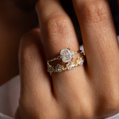 Cluster-Cushion Lab Grown Diamond Engagement Ring