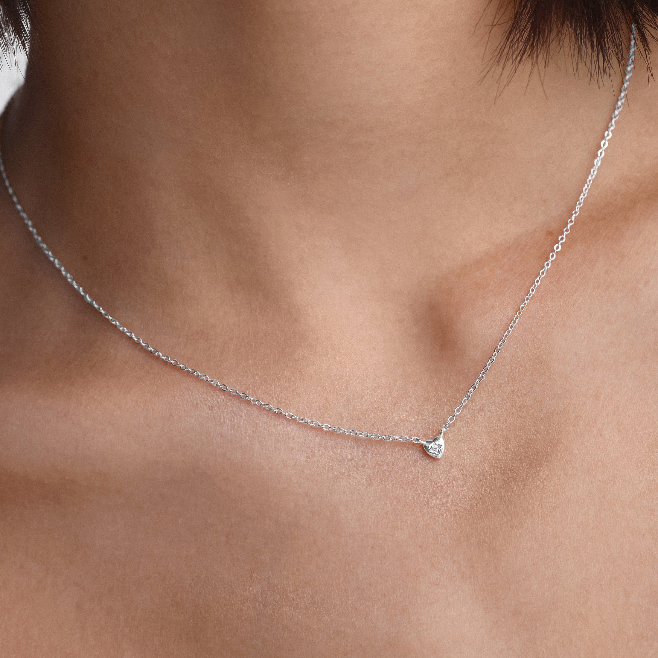 Radiant Heart: 0.01 CT Round Lab Grown Diamond Necklace