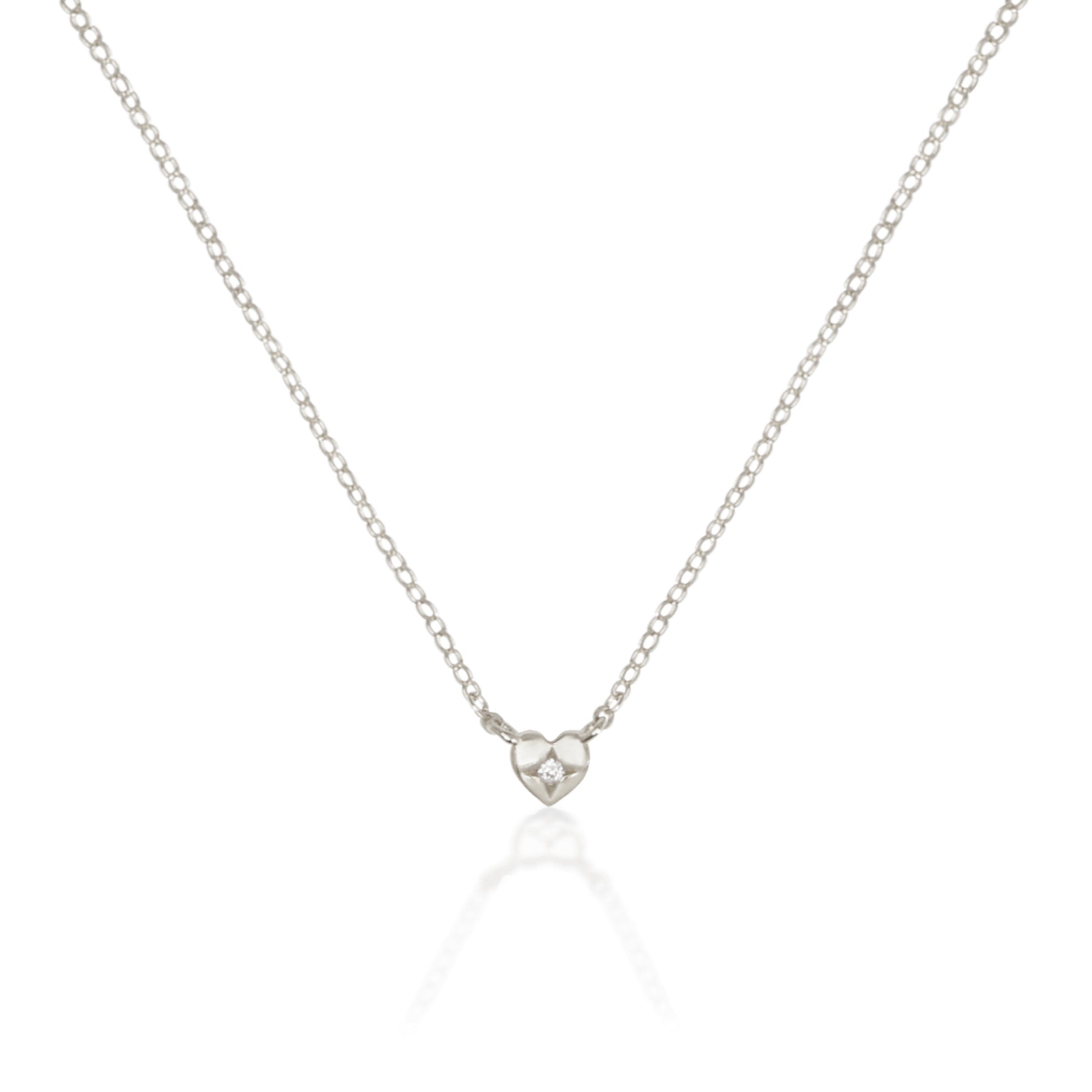 Radiant Heart: 0.01 CT Round Lab Grown Diamond Necklace