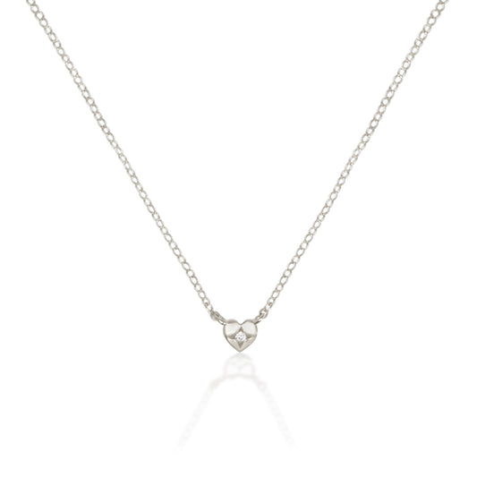 Radiant Heart: 0.01 CT Round Lab Grown Diamond Necklace