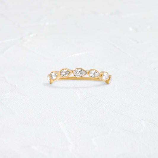 East West Half Eternity- 0.56 CT Pear Lab Grown Diamond Wedding Band