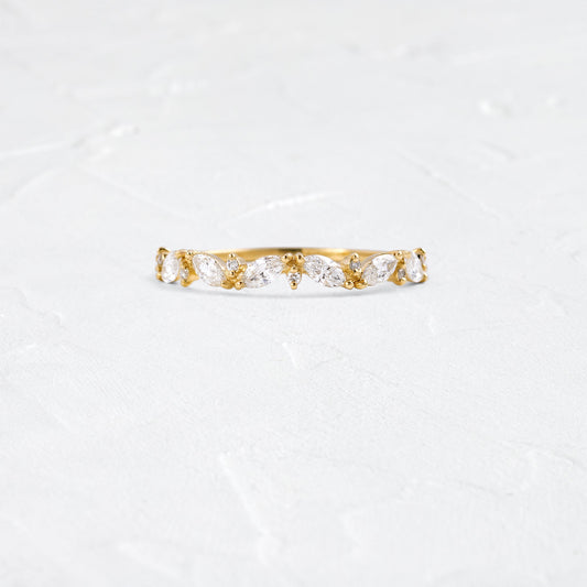 Half Eternity- 0.55 CT Marquise & Round Lab Grown Diamond Wedding Band