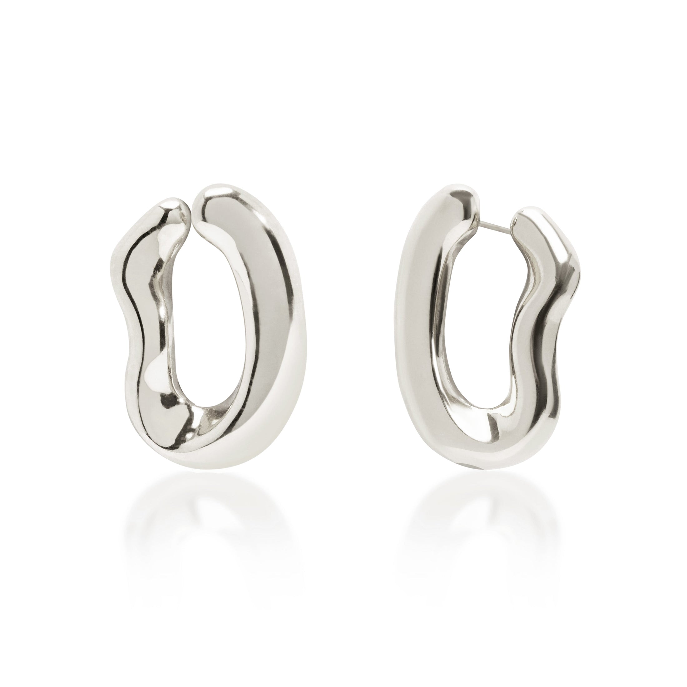 Uneven Wave Hoop Earrings 1