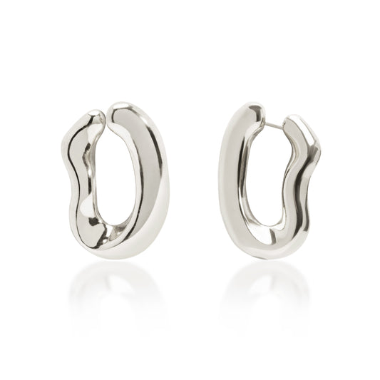 Uneven Wave Hoop Earrings