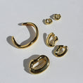 Load image into Gallery viewer, Golden Ripple Wave Hoop Earrings
