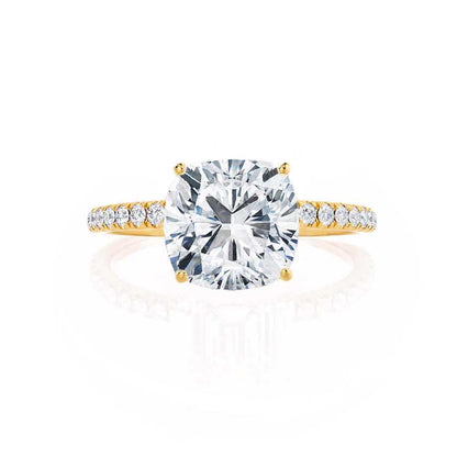 0.80 CT Cushion Lab Grown Diamond Pave Setting Engagement Ring 1