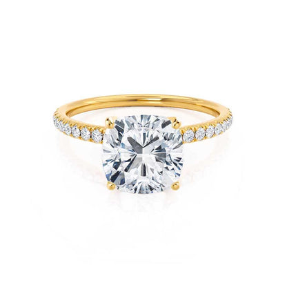 0.80 CT Cushion Lab Grown Diamond Pave Setting Engagement Ring 2