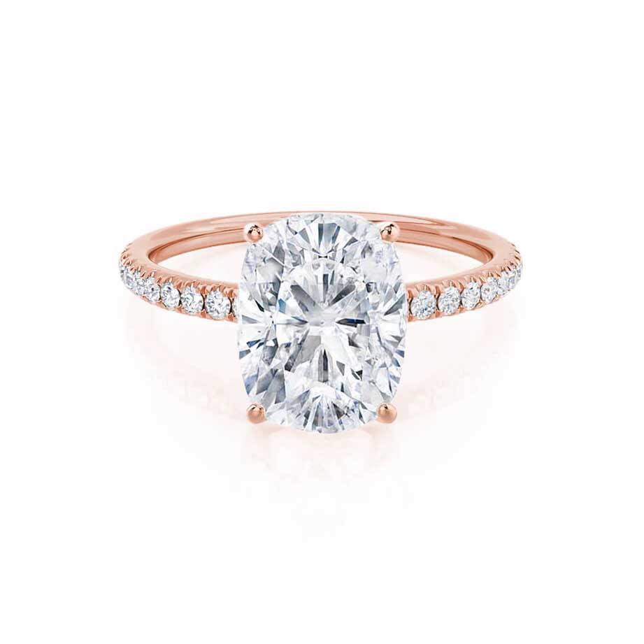 1.50 CT Cushion-Cut Lab Grown Diamond Pave Engagement Ring