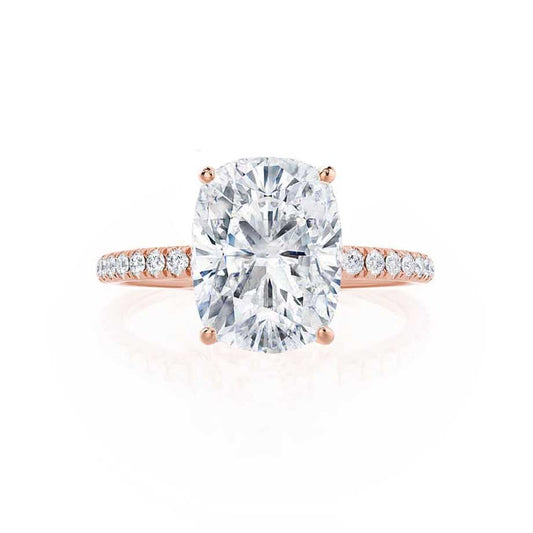 1.50 CT Cushion-Cut Lab Grown Diamond Pave Engagement Ring