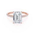 Load image into Gallery viewer, 1.20 CT Emerald-Cut Lab Grown Diamond Engagement Ring with Pave Setting
