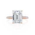 Load image into Gallery viewer, 1.20 CT Emerald-Cut Lab Grown Diamond Engagement Ring with Pave Setting
