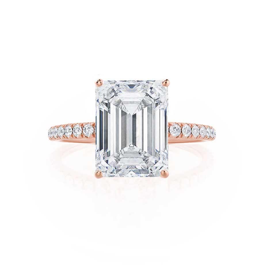 1.20 CT Emerald-Cut Lab Grown Diamond Engagement Ring with Pave Setting 2