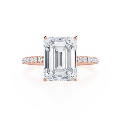 1.20 CT Emerald-Cut Lab Grown Diamond Engagement Ring with Pave Setting 2