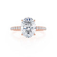 Load image into Gallery viewer, 0.90 CT Oval Lab-Grown Diamond Pave Engagement Ring
