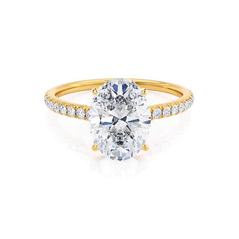 Elegant 0.90 CT Oval Lab Grown Diamond Pave Engagement Ring