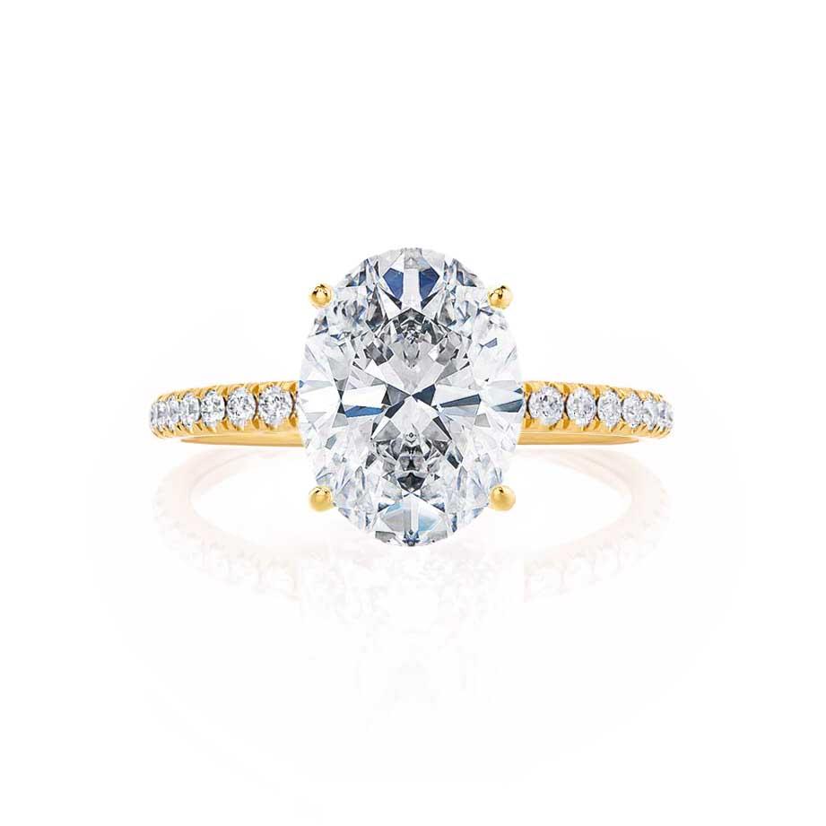 Elegant 0.90 CT Oval Lab Grown Diamond Pave Engagement Ring