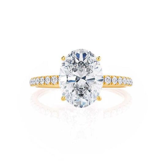 Elegant 0.90 CT Oval Lab Grown Diamond Pave Engagement Ring