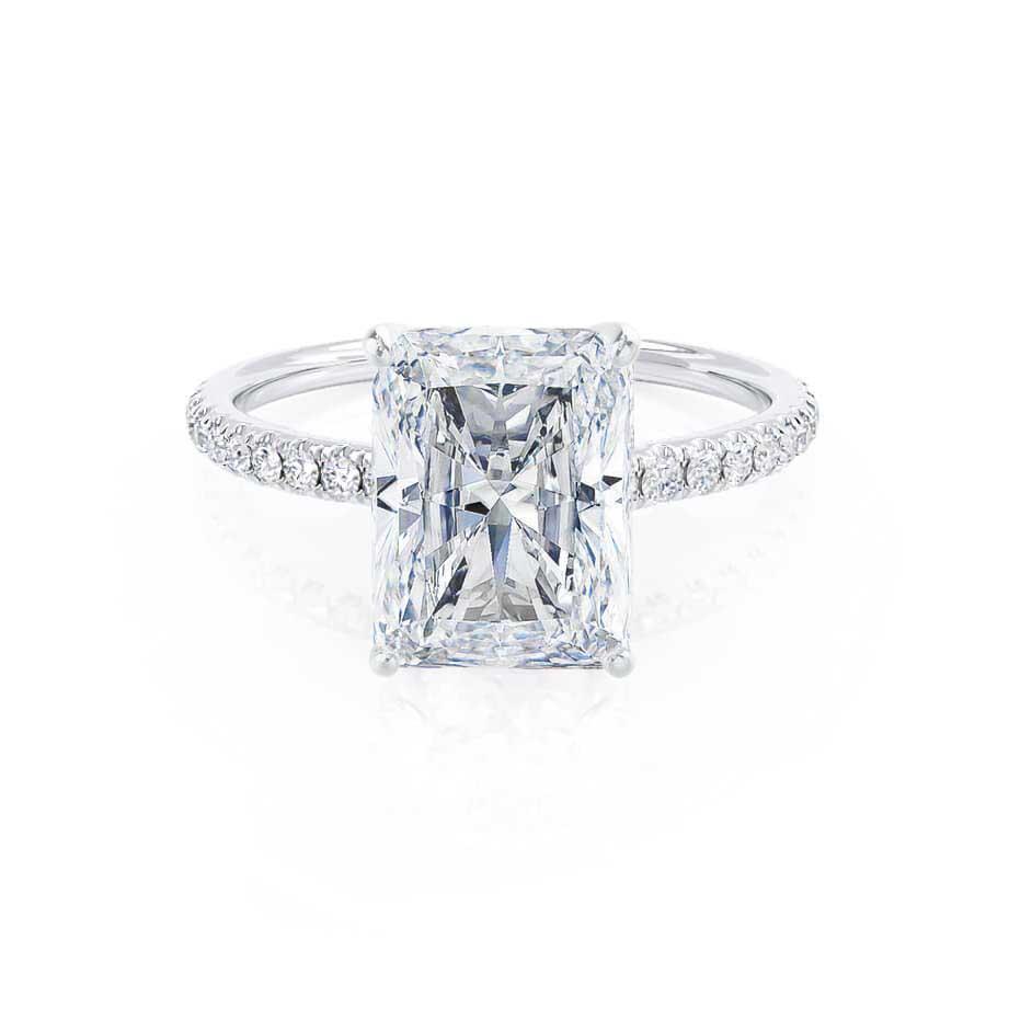1.50 CT Radiant Lab-Grown Diamond Pave Engagement Ring 1