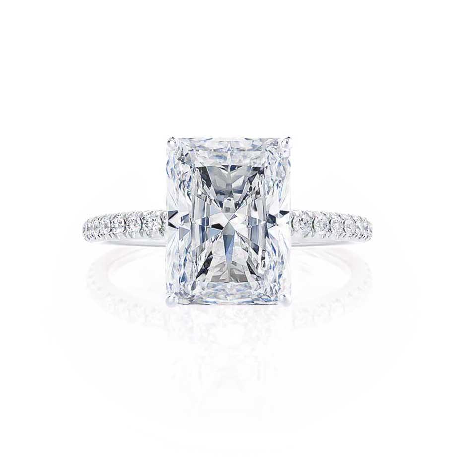 1.50 CT Radiant Lab-Grown Diamond Pave Engagement Ring