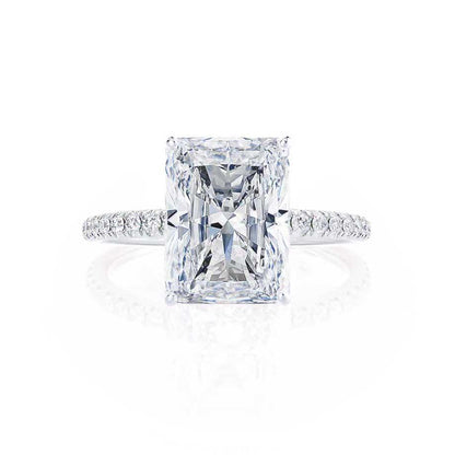 1.50 CT Radiant Lab-Grown Diamond Pave Engagement Ring 4