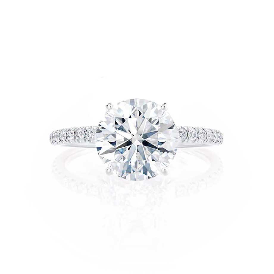 1.0 CT Round Lab-Grown Diamond Pave Elegance Engagement Ring