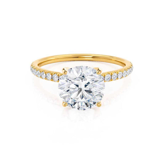 Dazzling 1.0 CT Round Lab-Grown Diamond Pave Engagement Ring