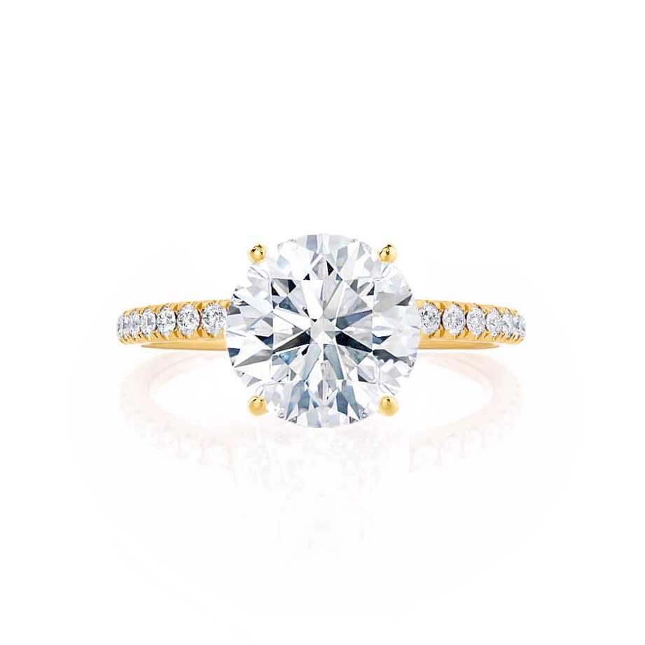 Dazzling 1.0 CT Round Lab-Grown Diamond Pave Engagement Ring 1