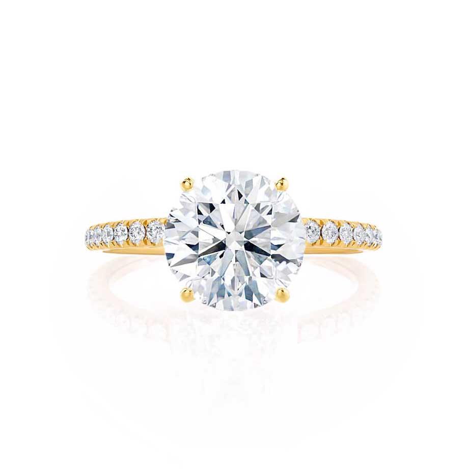 Dazzling 1.0 CT Round Lab-Grown Diamond Pave Engagement Ring