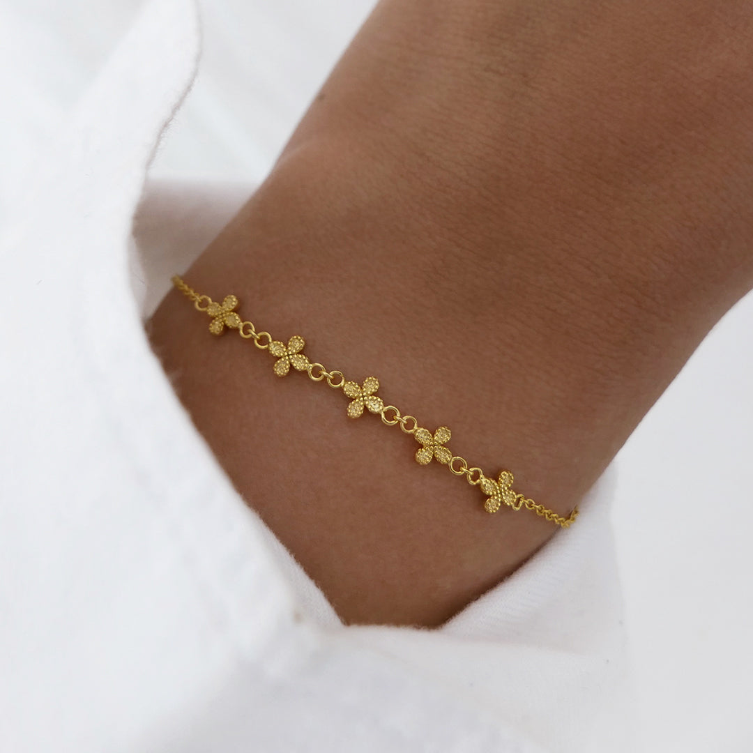 Golden Bloom Stackable Elegance Bracelet