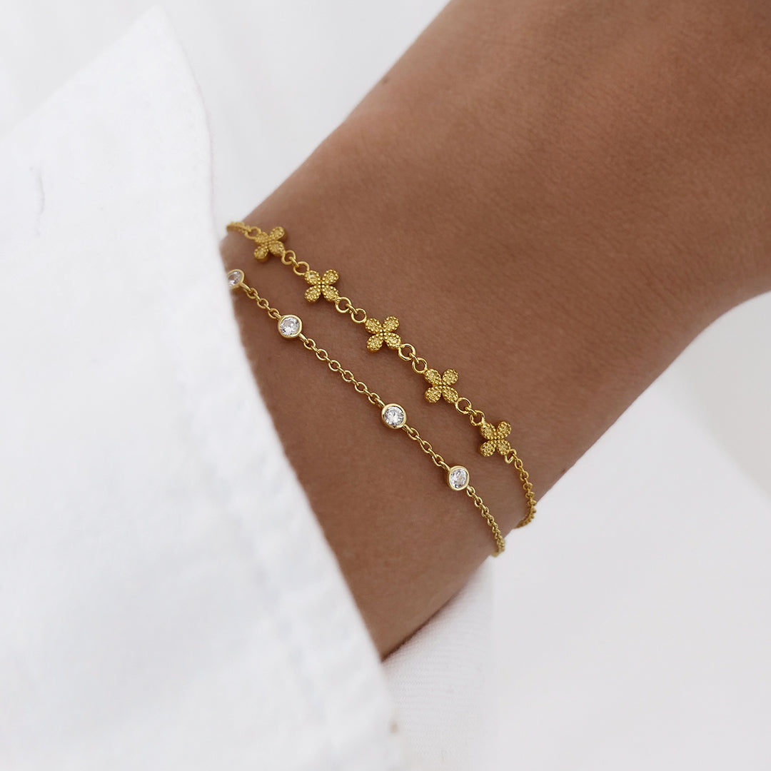 Golden Bloom Stackable Elegance Bracelet