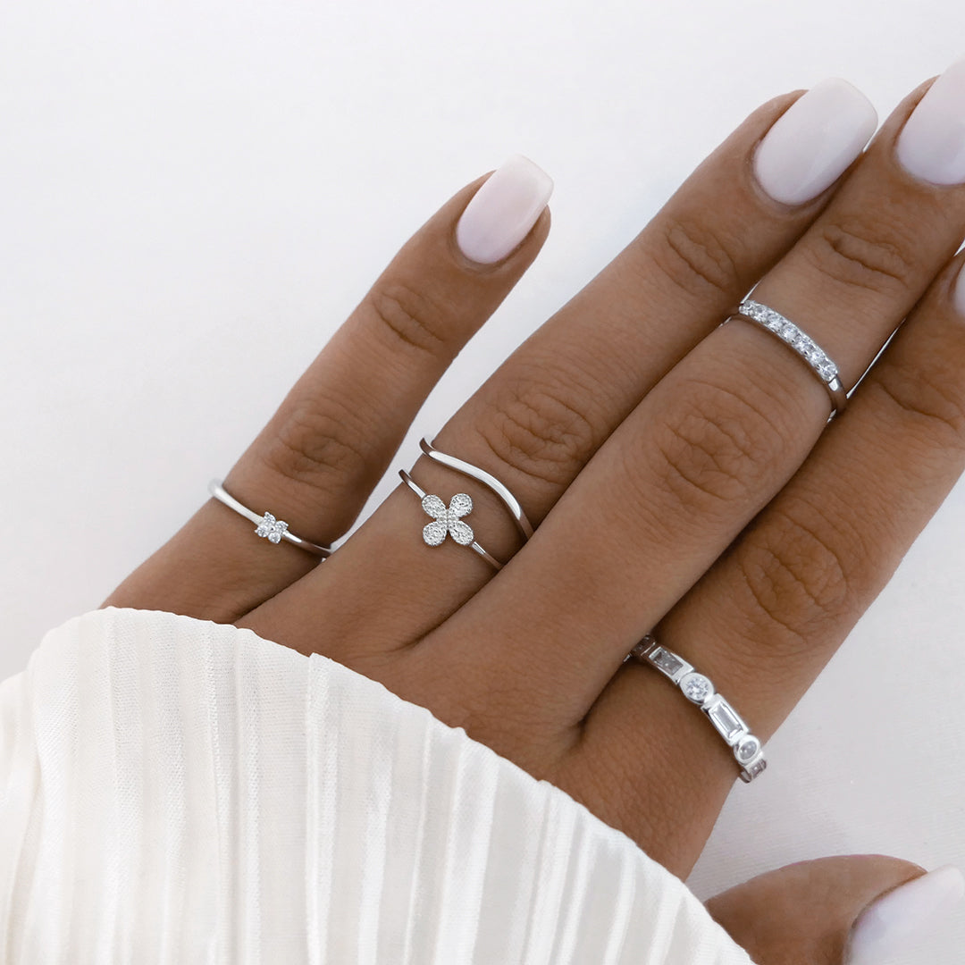 Delicate Bloom Floral Wedding Band 10