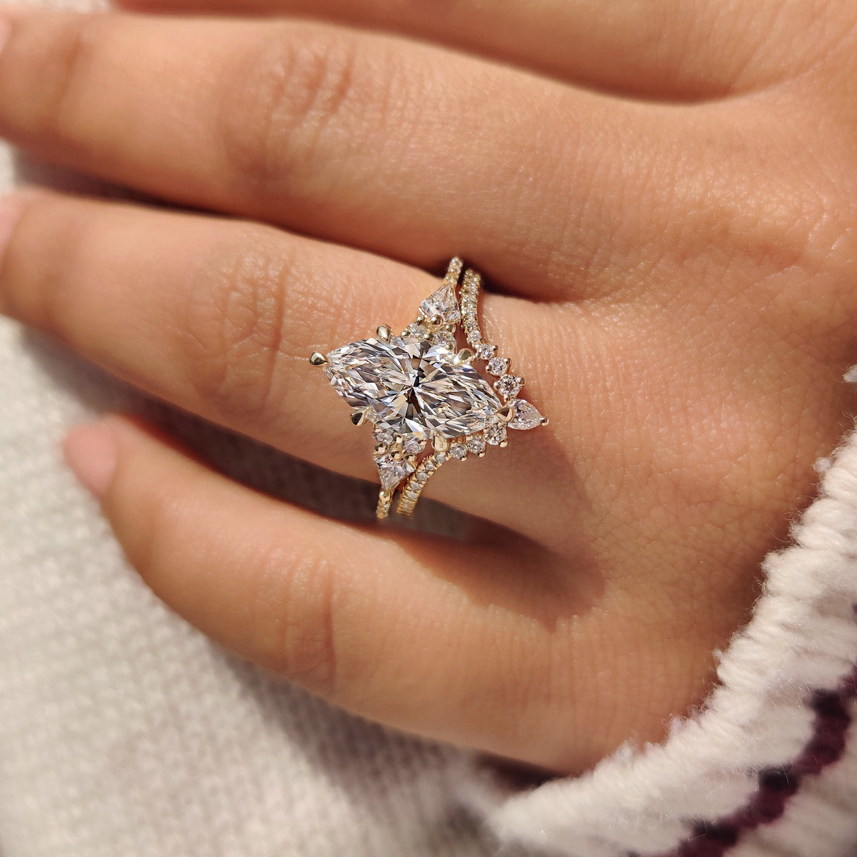 Solitaire Cathedral- 1.8 CT Cushion Lab Grown Diamond Wedding Band