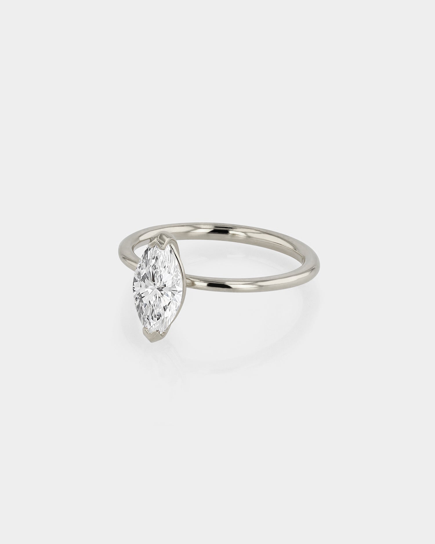 Radiant 0.70 CT Marquise Cut Lab-Grown Diamond Engagement Ring