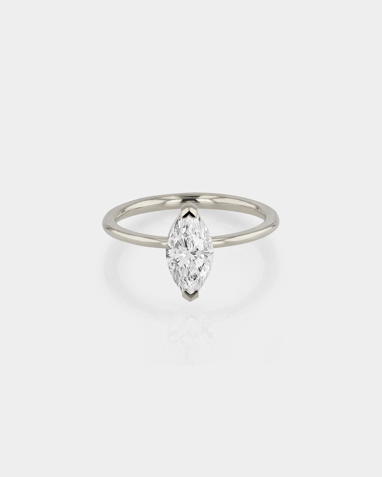 Radiant Romance: 2.0 CT Marquise Lab Grown Diamond Solitaire Engagement Ring 1