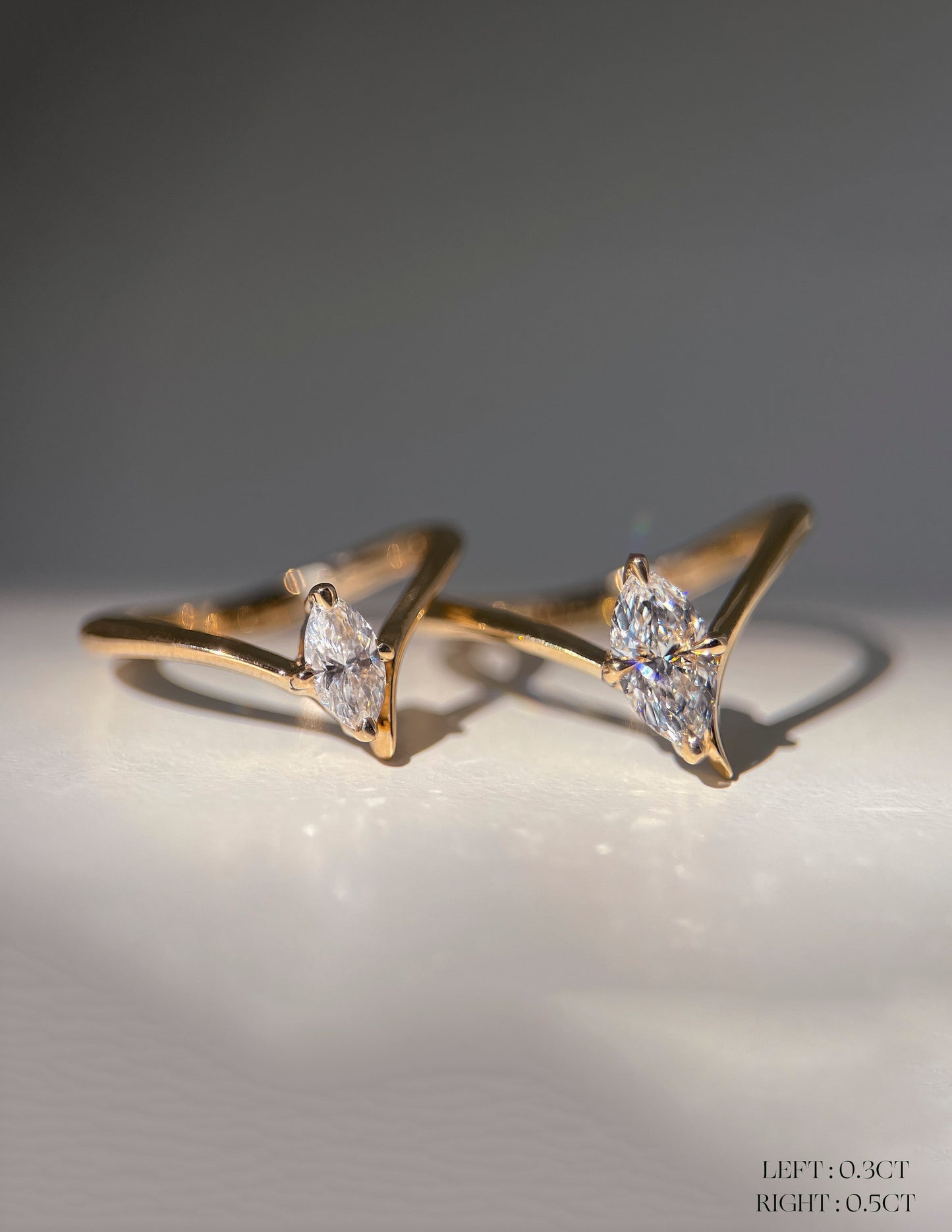 Solitaire Asymmetrical Band-Marquise Lab Grown Diamond Engagement Ring