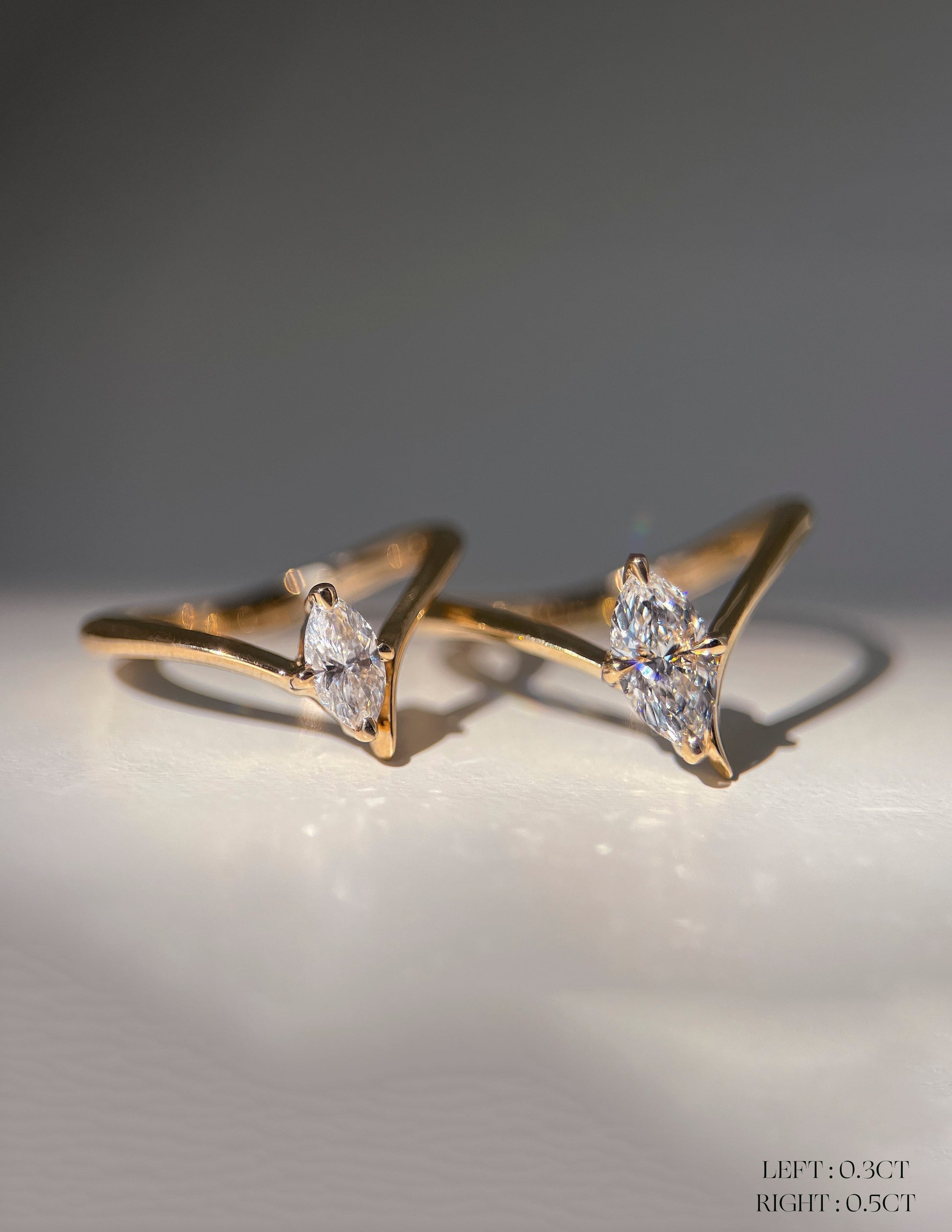 Solitaire Asymmetrical Band-Marquise Lab Grown Diamond Engagement Ring