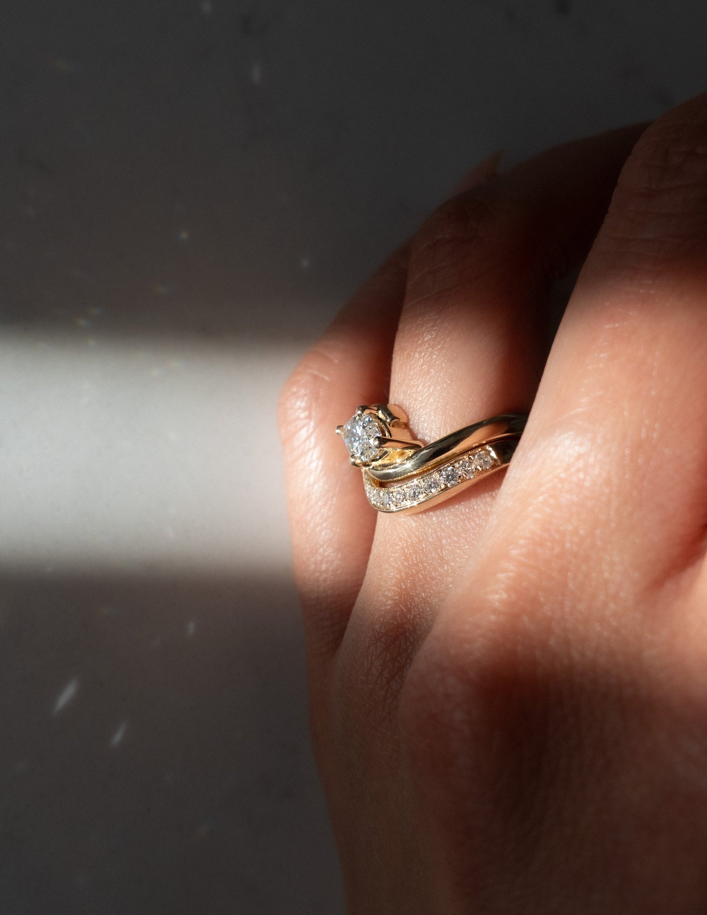 Solitaire Rapture & Pave Band- Oval Lab Grown Diamond Bridal Set