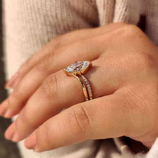 Solitaire Cathedral- 1.8 CT Cushion Lab Grown Diamond Wedding Band