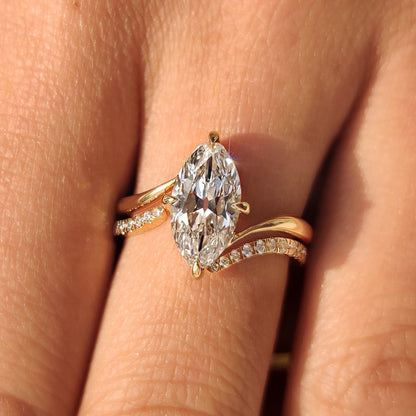 Solitaire Cathedral- 1.8 CT Cushion Lab Grown Diamond Wedding Band