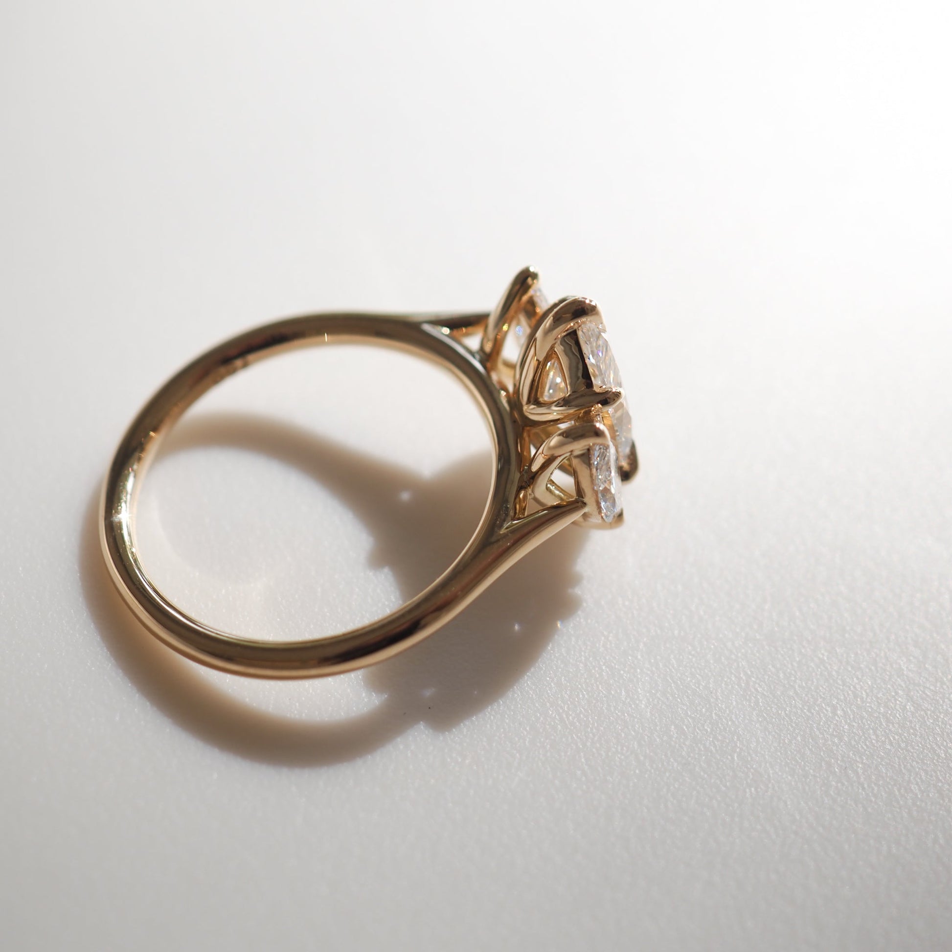 Three Stone-Marquise Lab Grown Diamond Engagement Ring