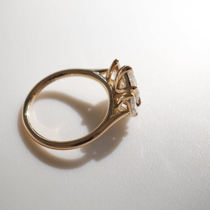 Three Stone-Marquise Lab Grown Diamond Engagement Ring
