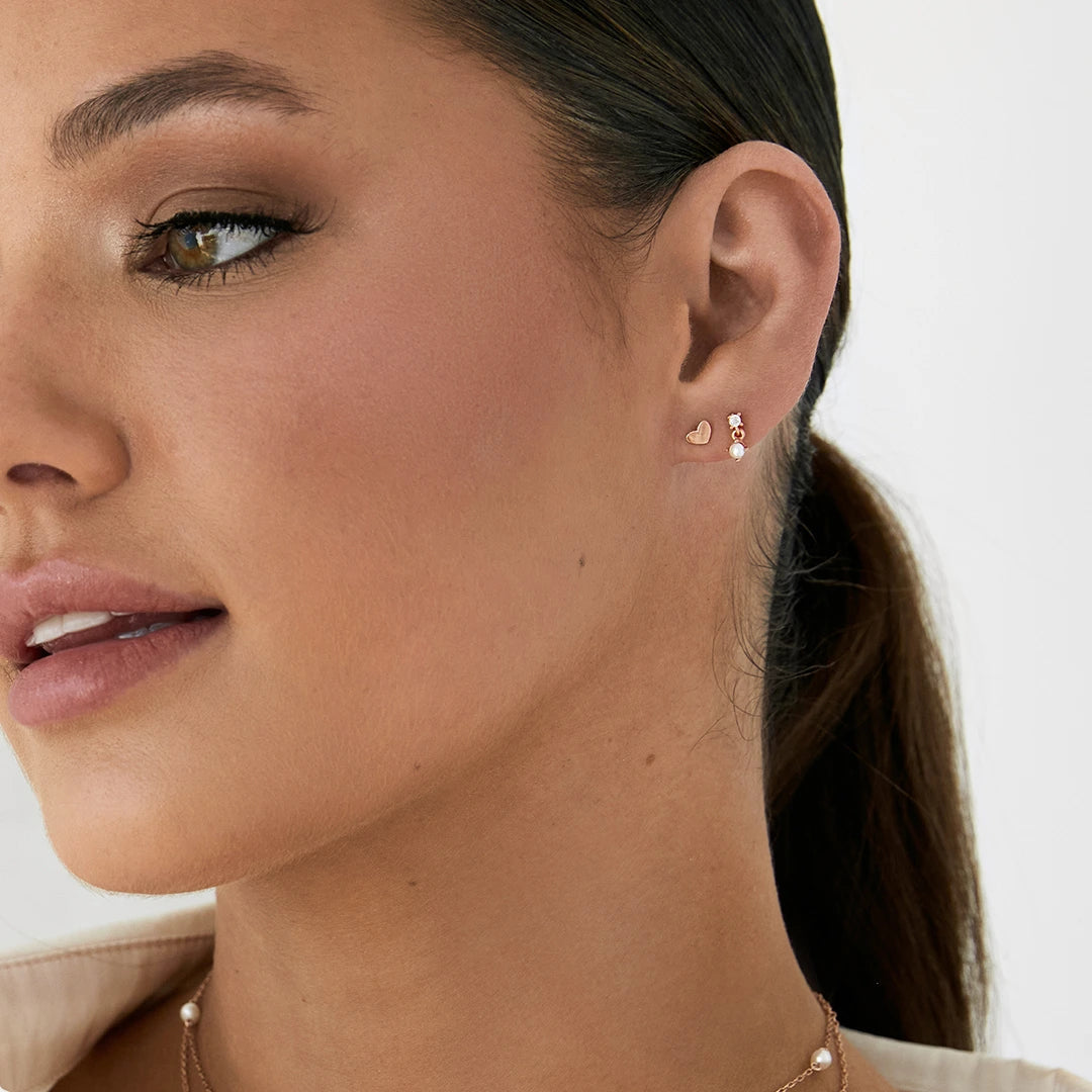 Golden Heart Shaped Stud Earrings 9