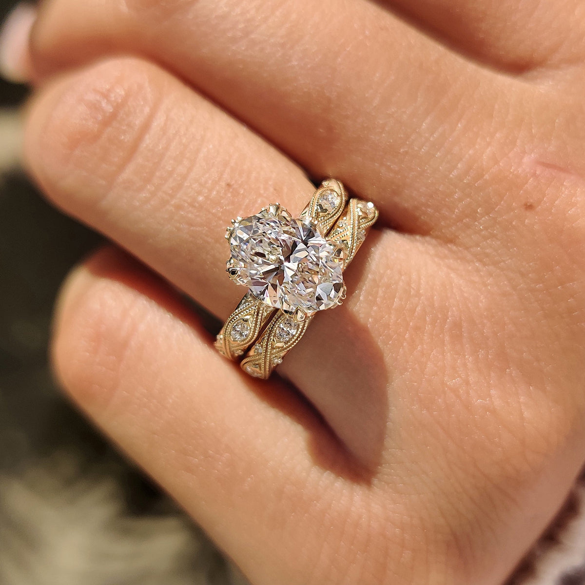 Solitaire Cathedral- 1.8 CT Cushion Lab Grown Diamond Wedding Band