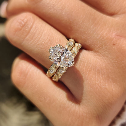 Solitaire Cathedral- 1.8 CT Cushion Lab Grown Diamond Wedding Band