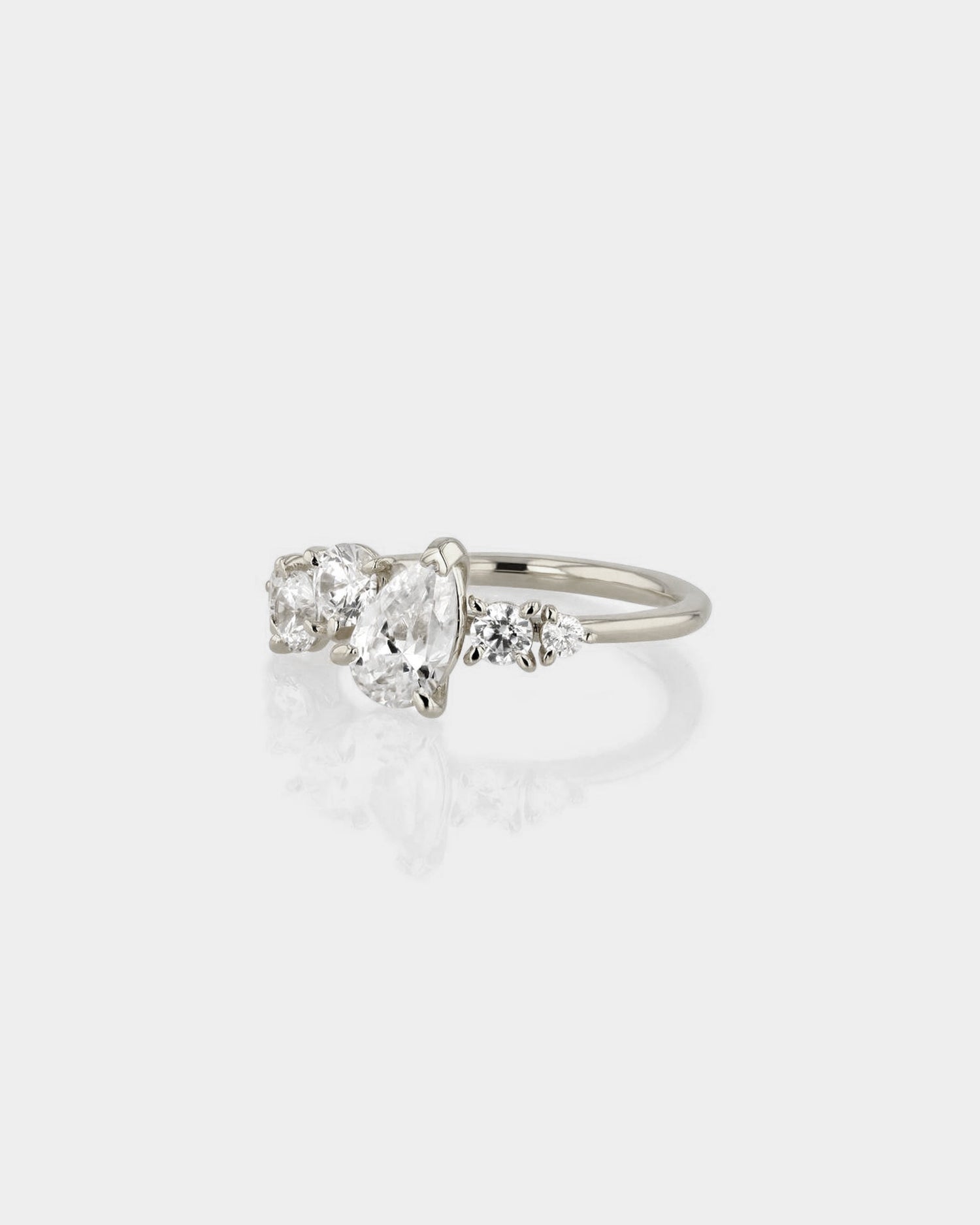 2.0 CT Pear Shaped Lab Grown Diamond Cluster Ring 4