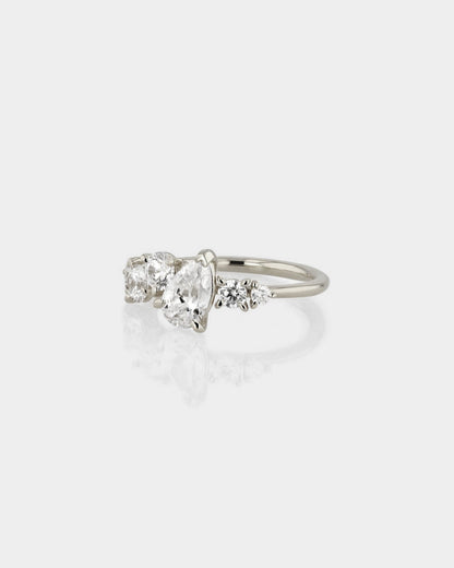 2.0 CT Pear Shaped Lab Grown Diamond Cluster Ring 4