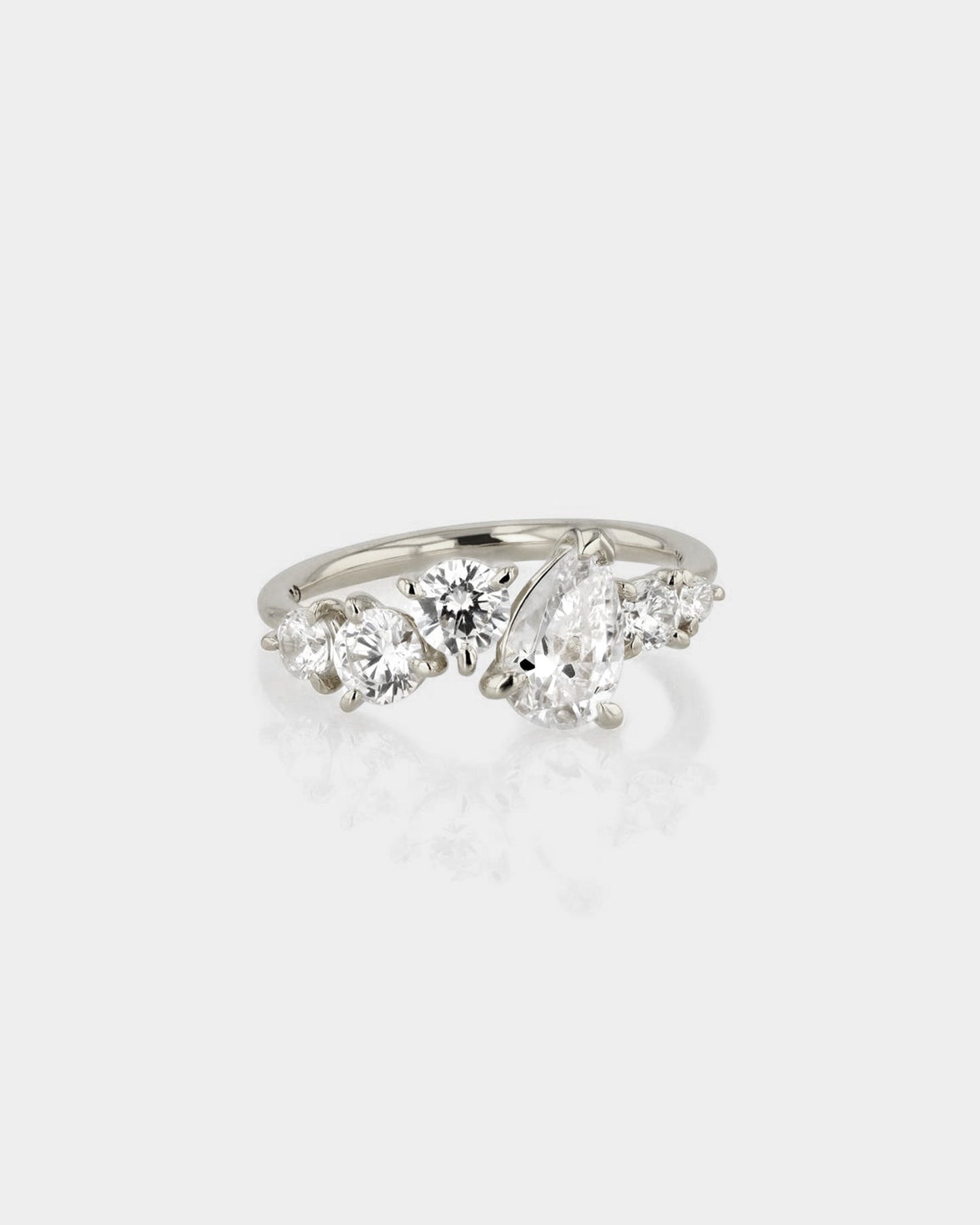2.0 CT Pear Shaped Lab Grown Diamond Cluster Ring 1