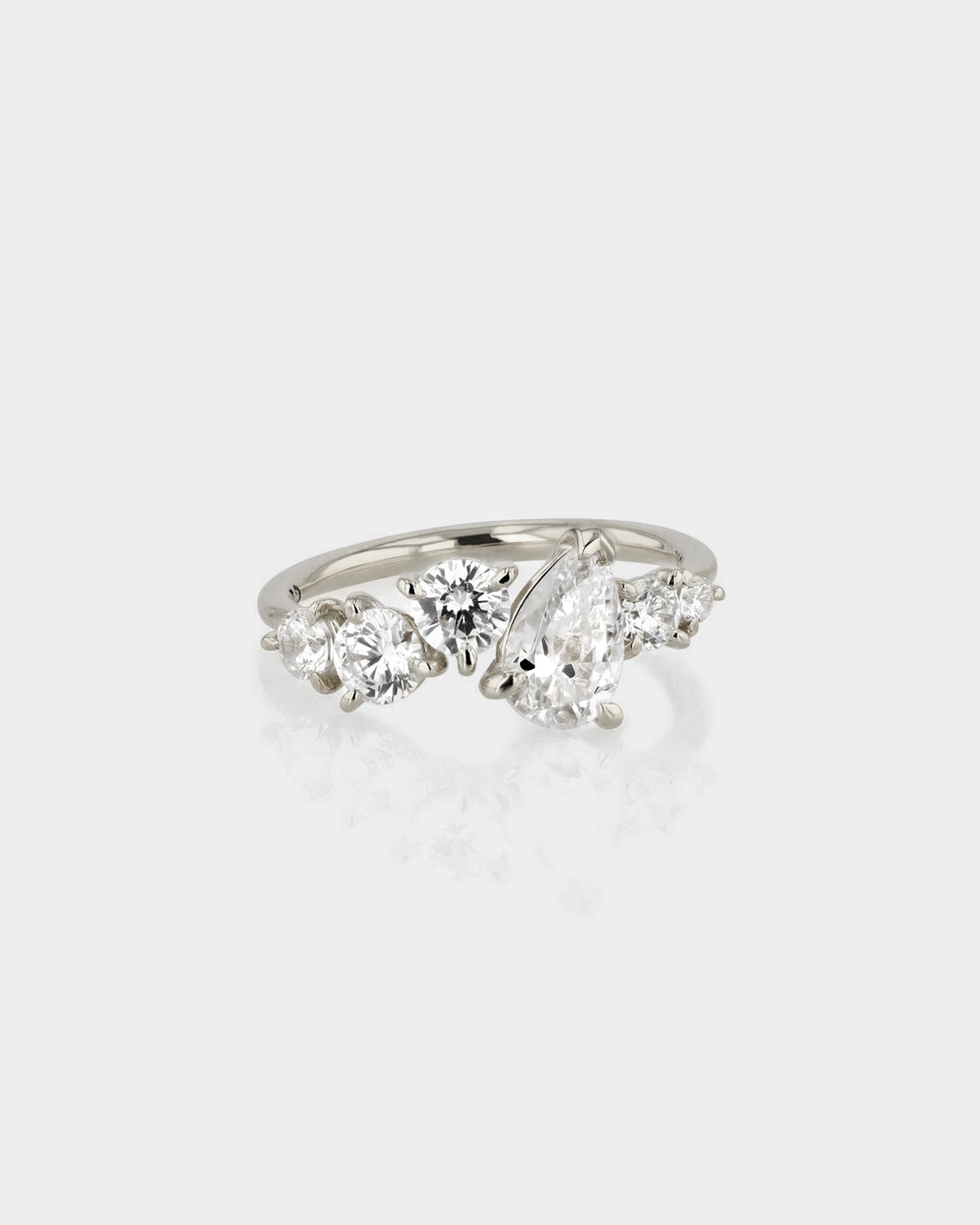 2.0 CT Pear Shaped Lab Grown Diamond Cluster Ring 1